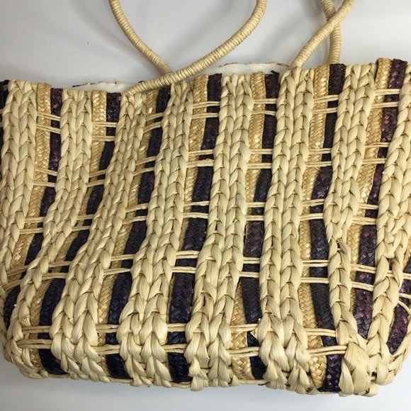 Straw Corn Husk Beach Tote Bag Hippie Satchel - Picture 10 of 10